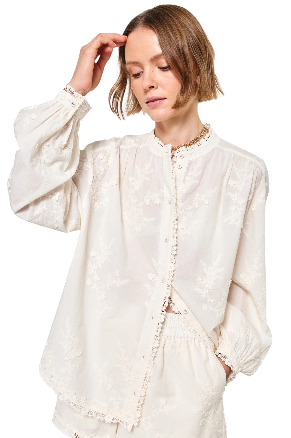 Palmyra Blouse - Macadamia
