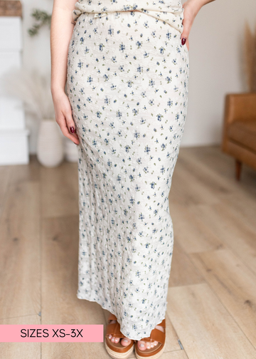 Abby Ivory Floral Skirt