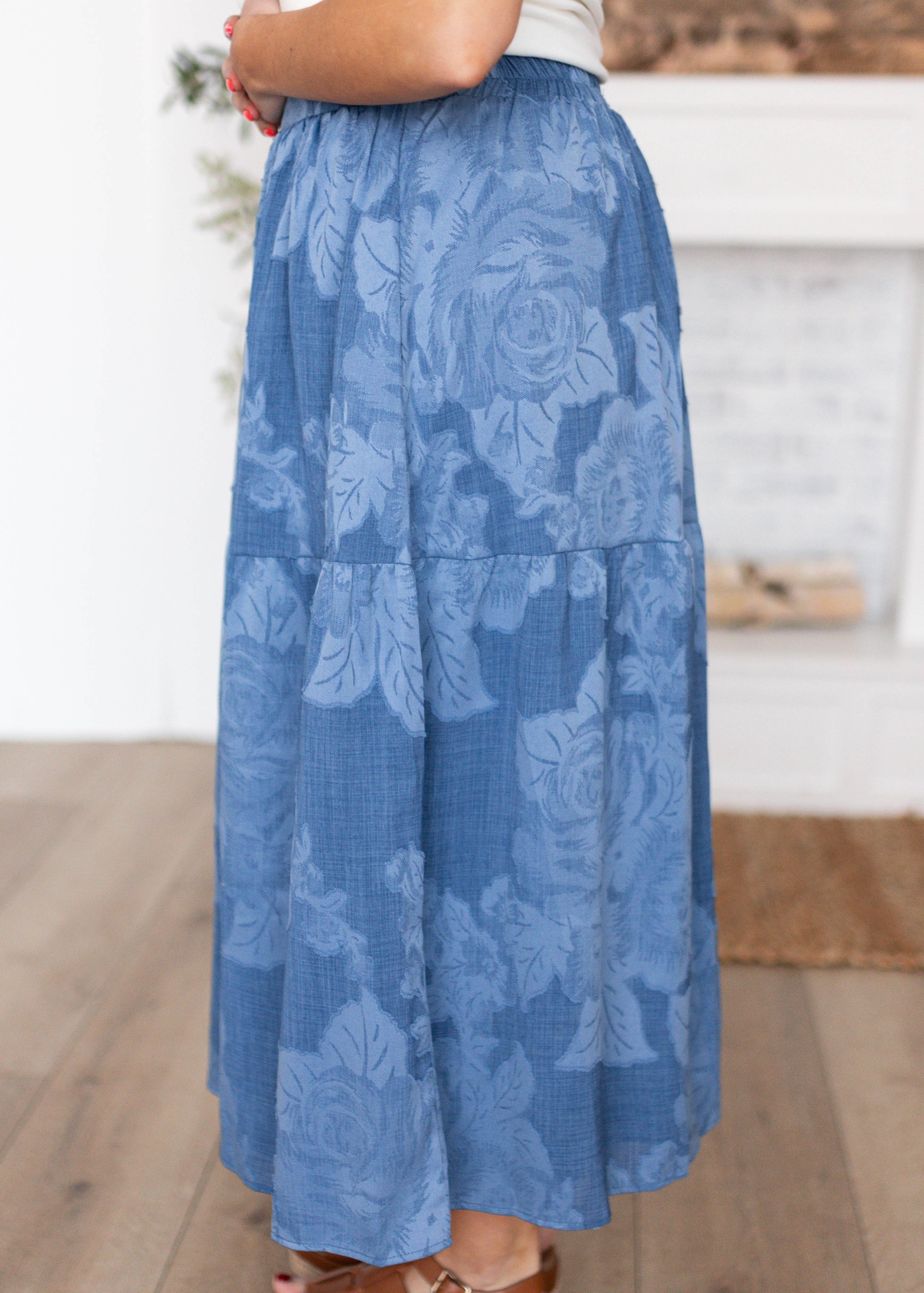 Alex Chambray Tiered Skirt