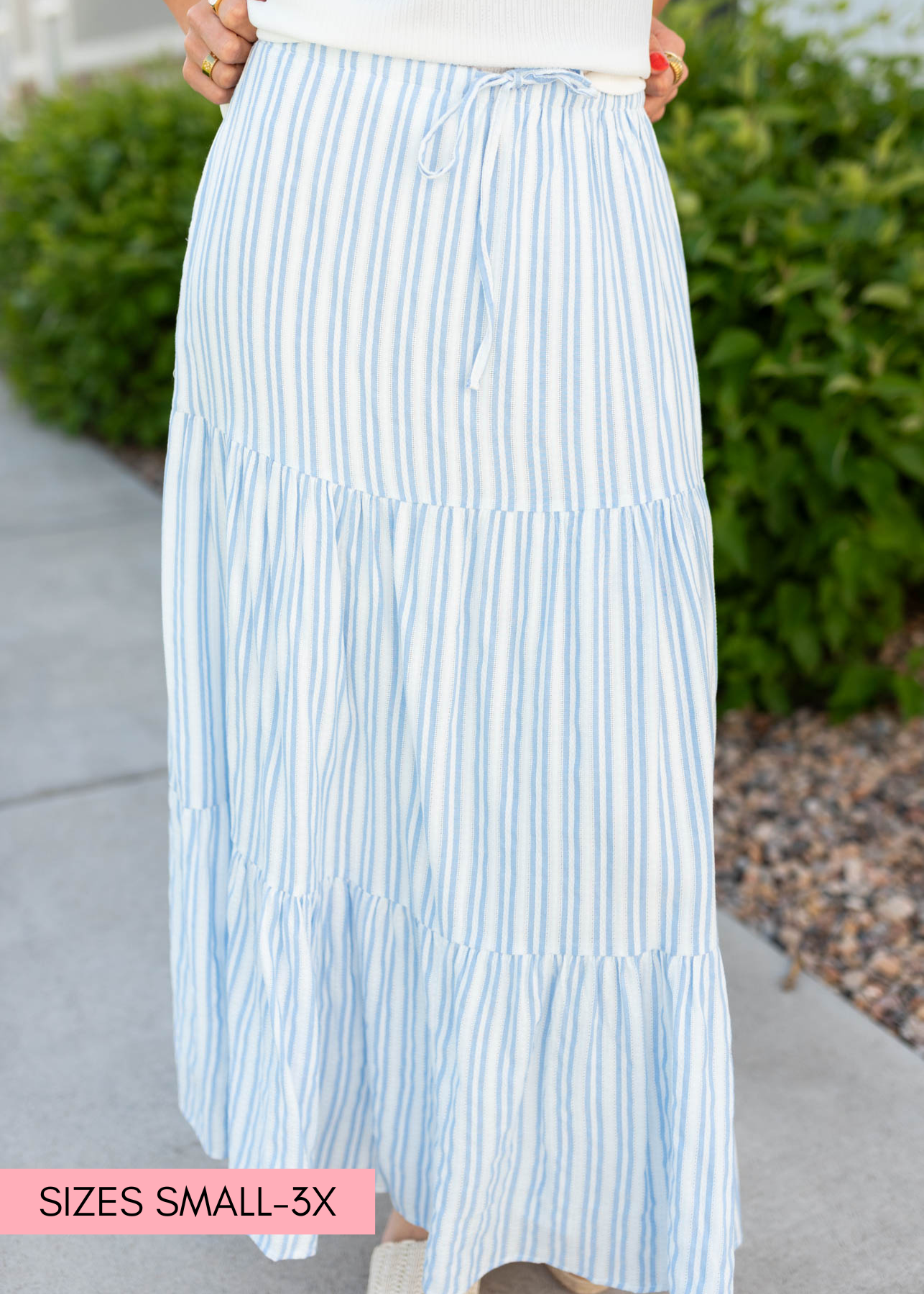 Anita Blue Pinstripe Skirt