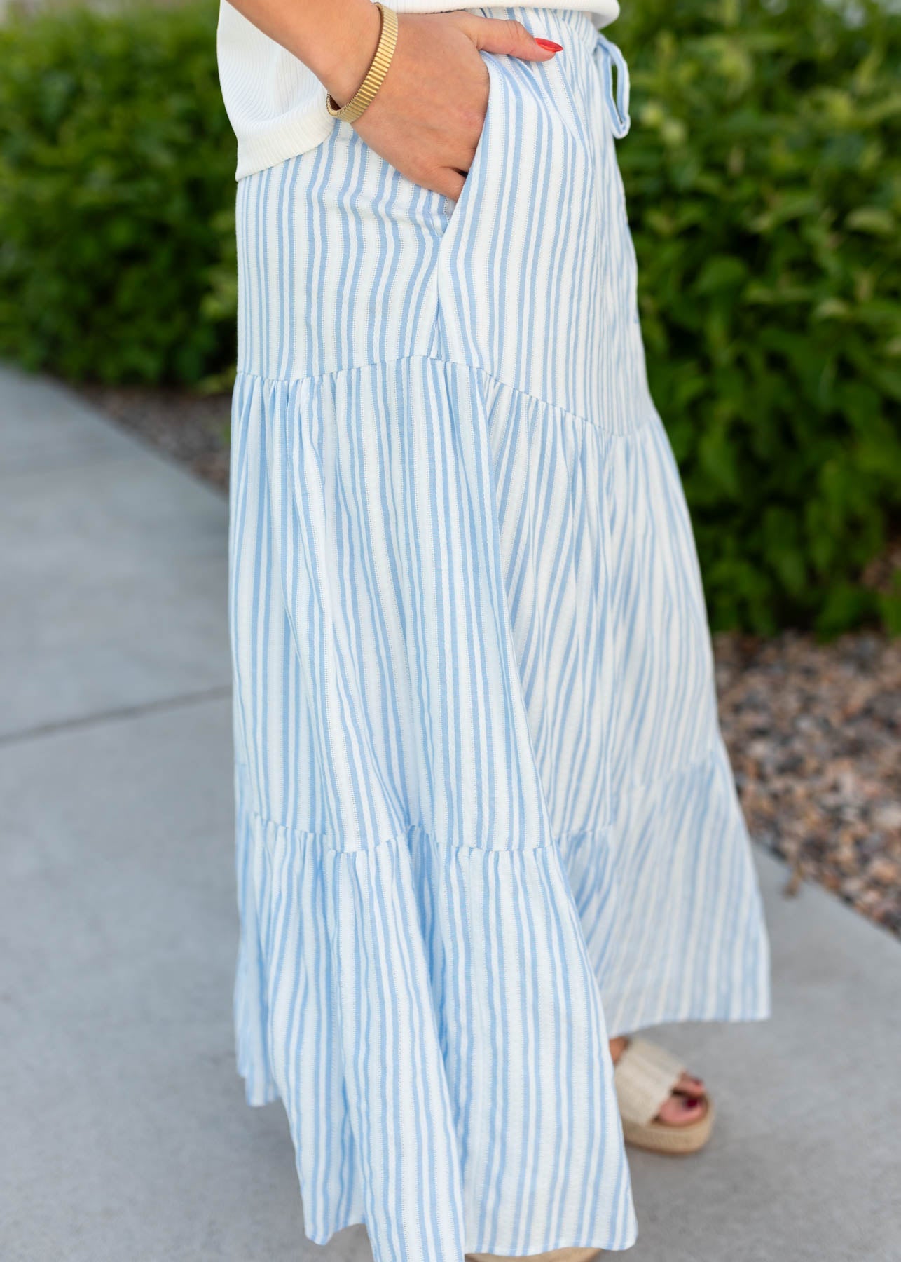 Anita Blue Pinstripe Skirt