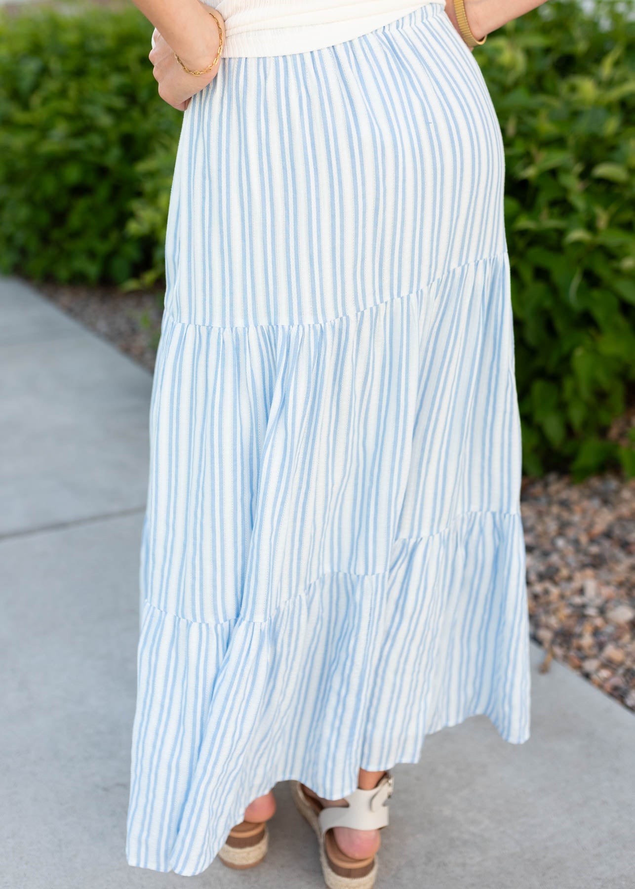 Anita Blue Pinstripe Skirt