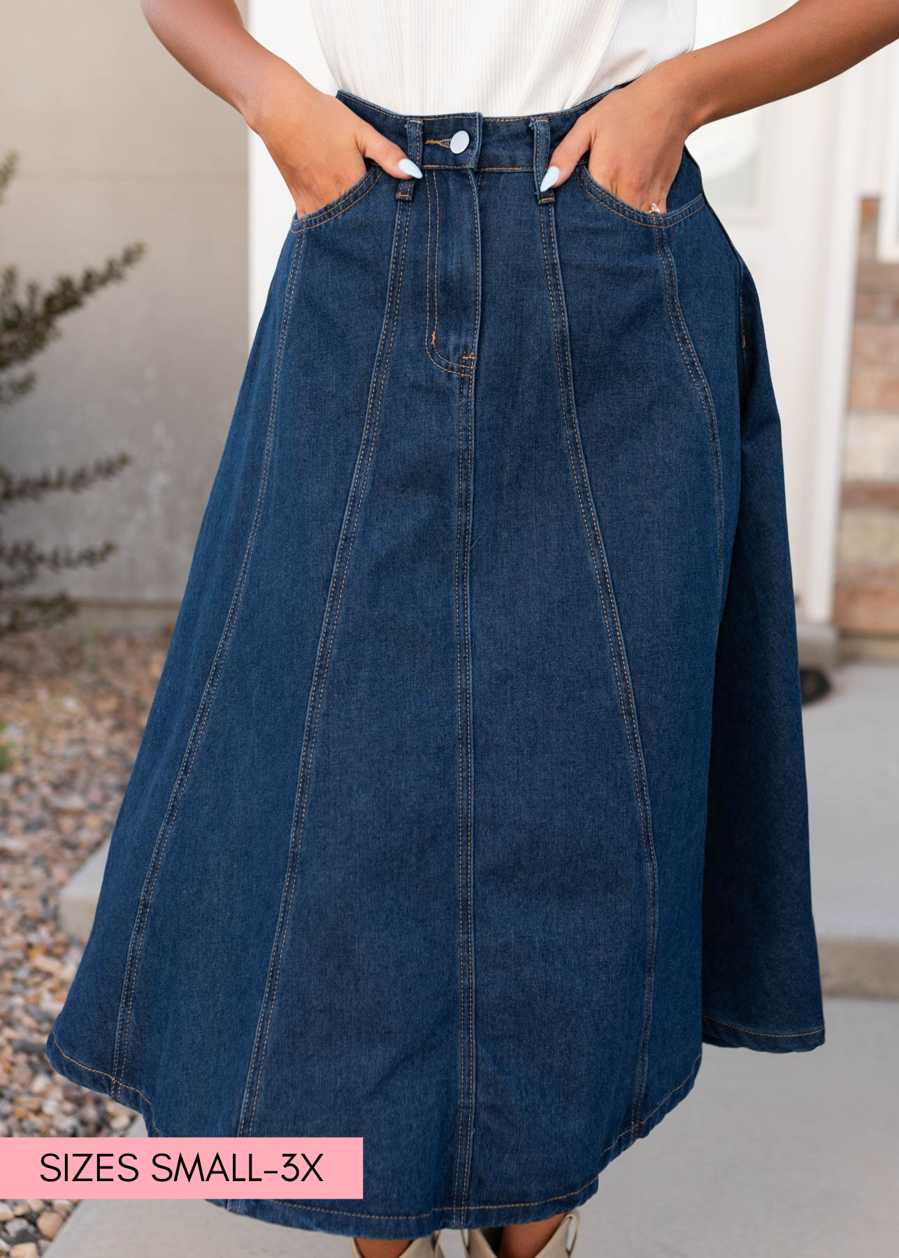 Diana Dark Denim Skirt