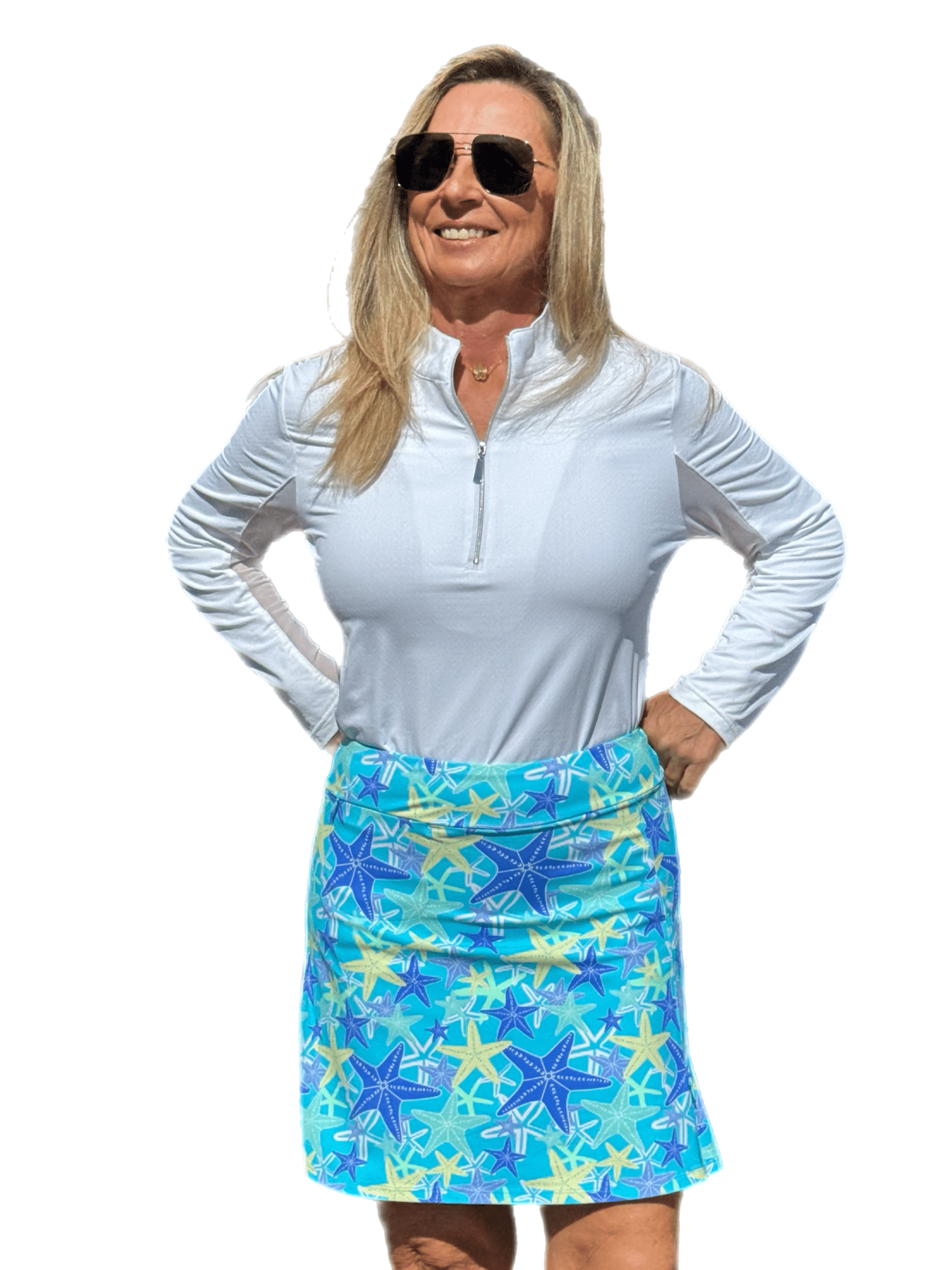 Pull-on Zip Skort with UPF50+ Starfish