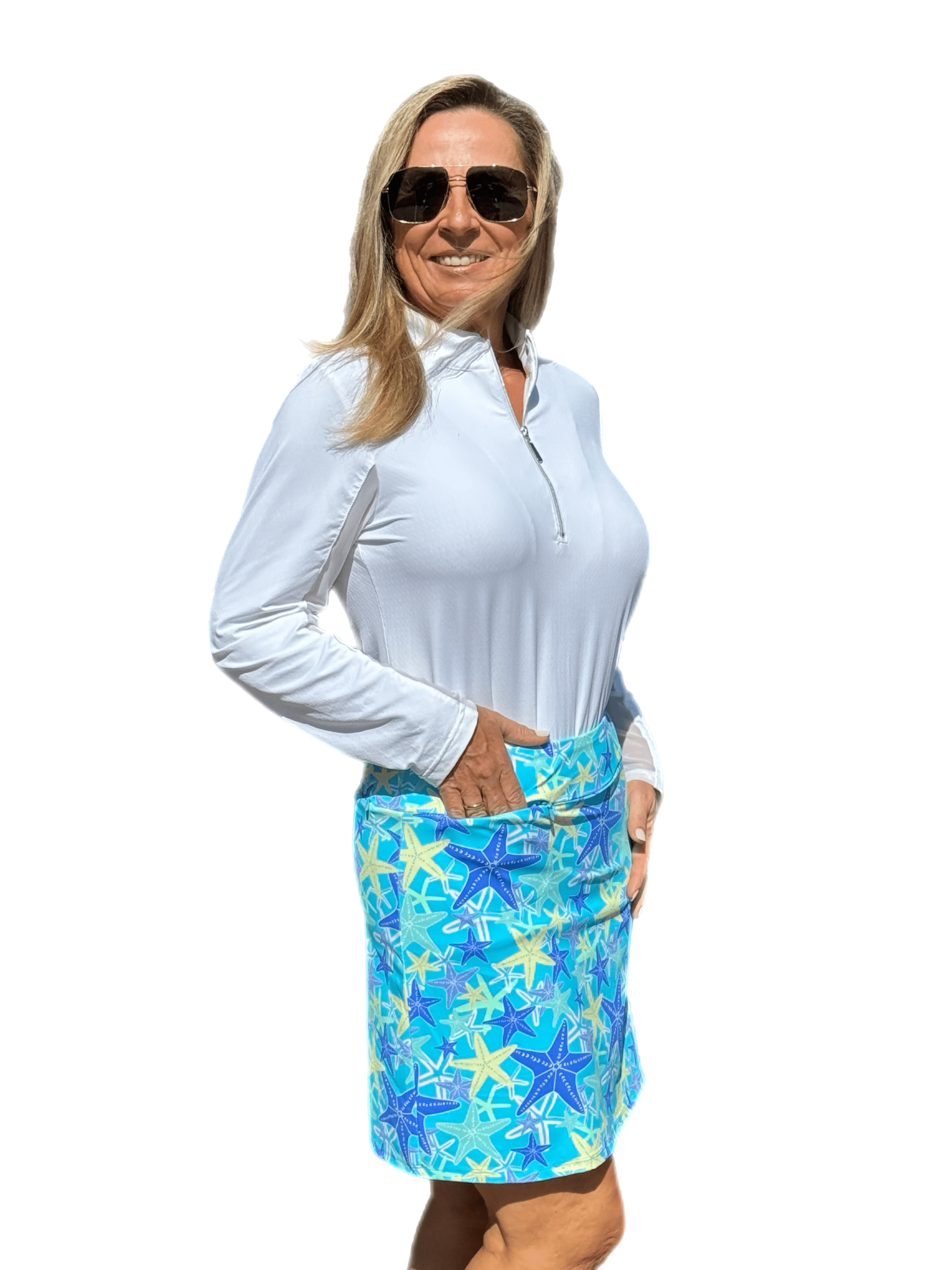 Pull-on Zip Skort with UPF50+ Starfish