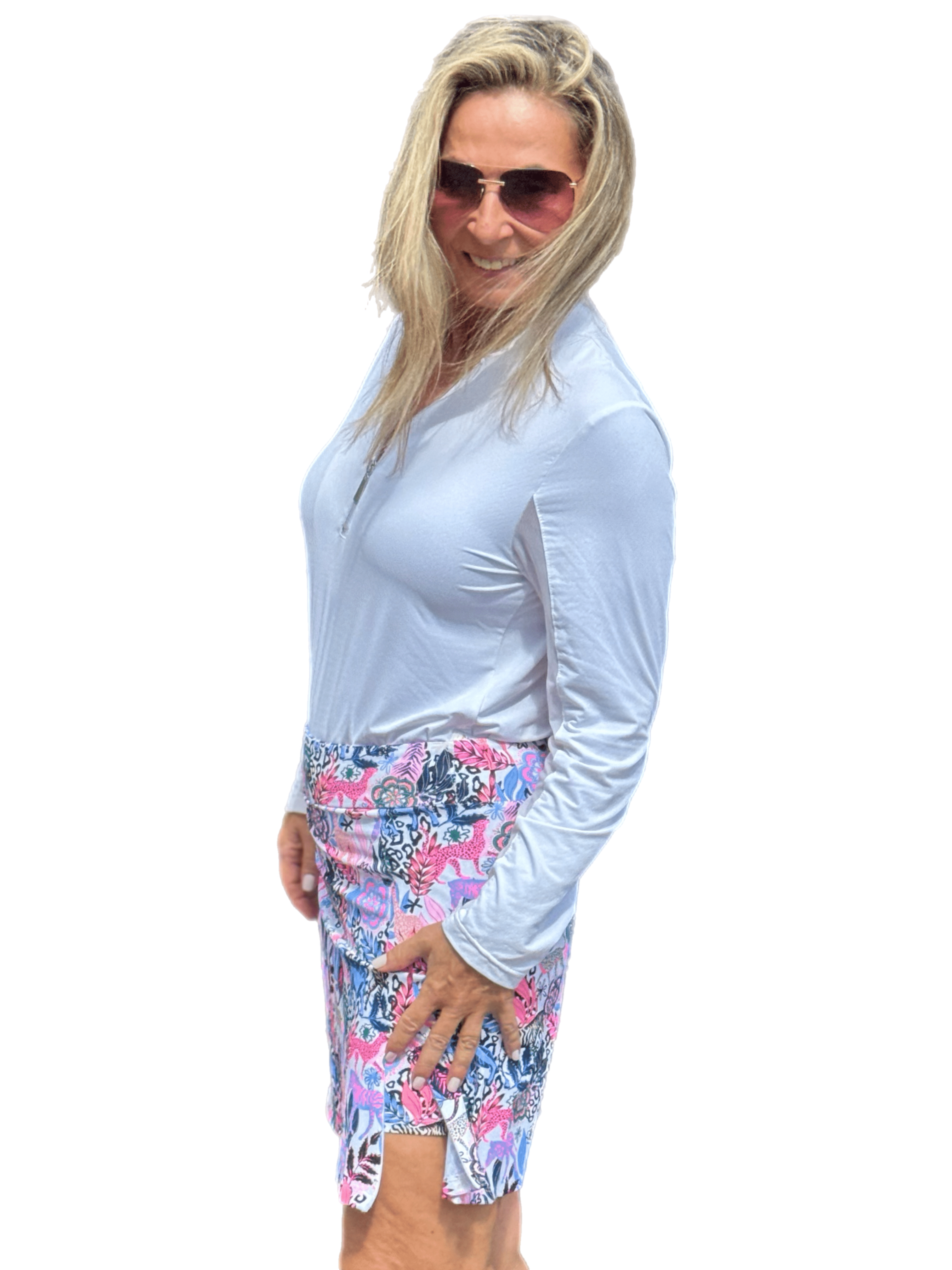 Pull-on Zip Skort with UPF50+ Jungle Multi