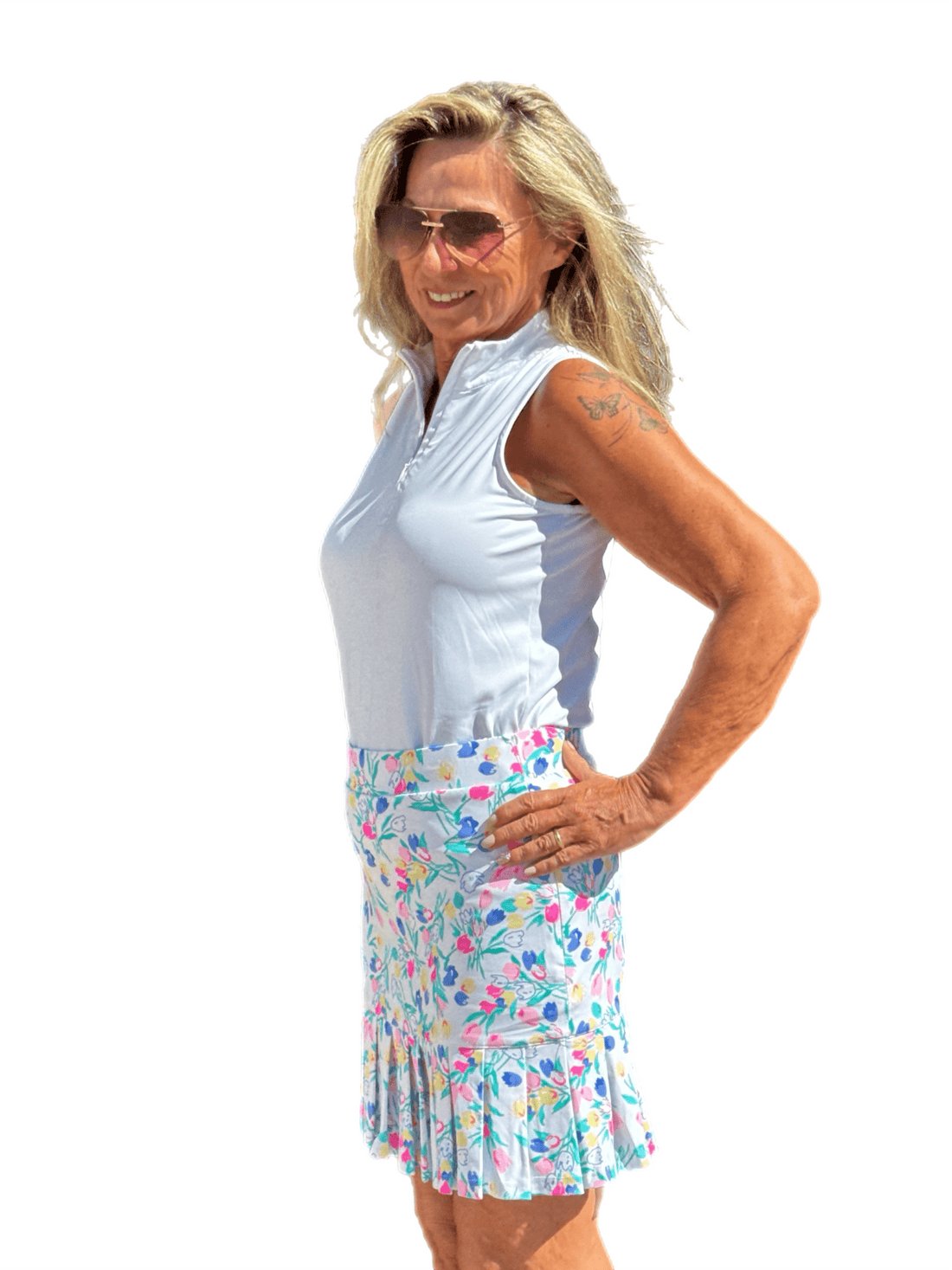 Pull-on Flounce Skort with UPF50+ Summer Breeze Tulip