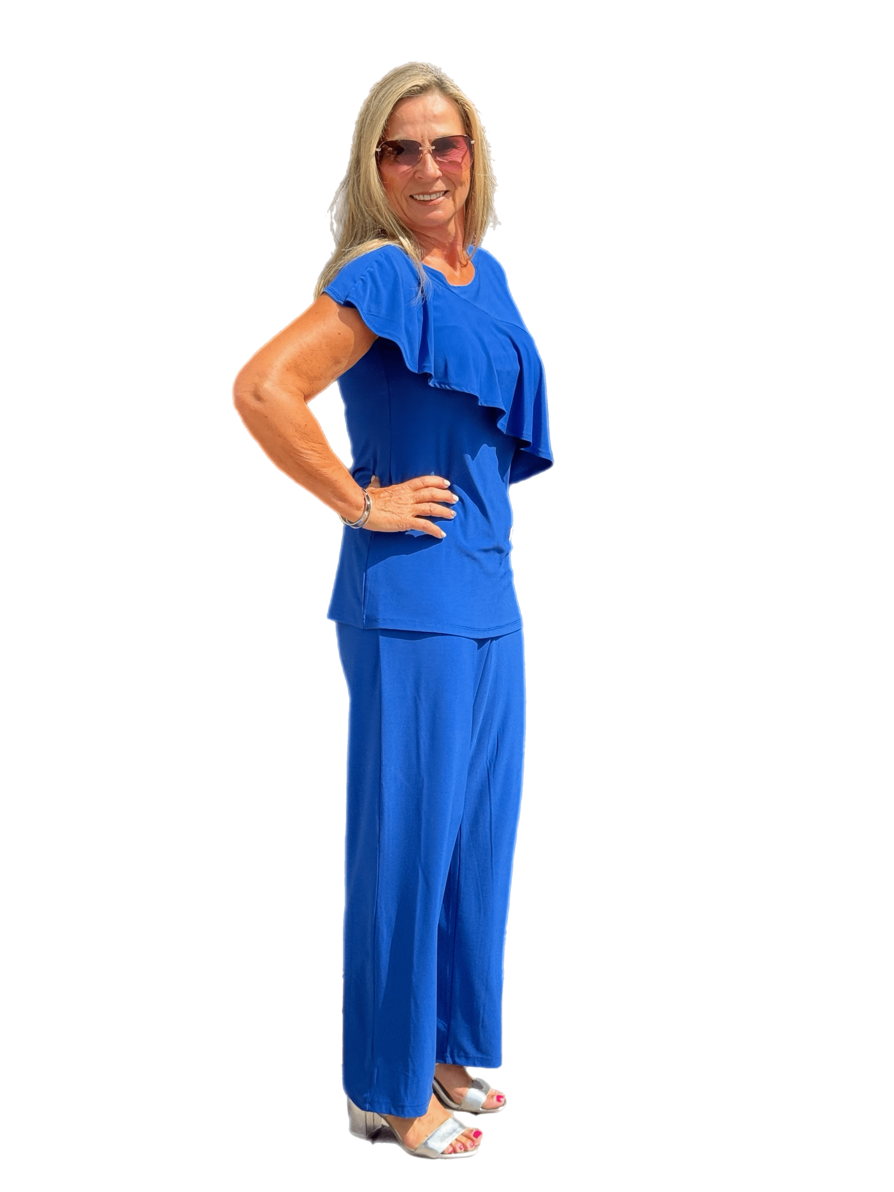 Pull-on Palazzo Pants Deep Blue