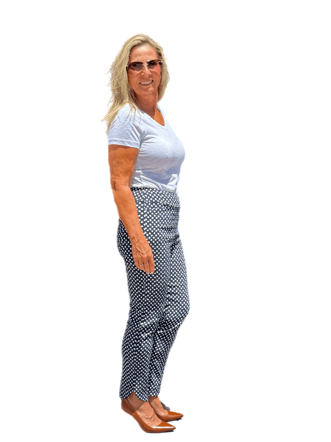 Ankle-length Pull-on Stretch Pants Navy