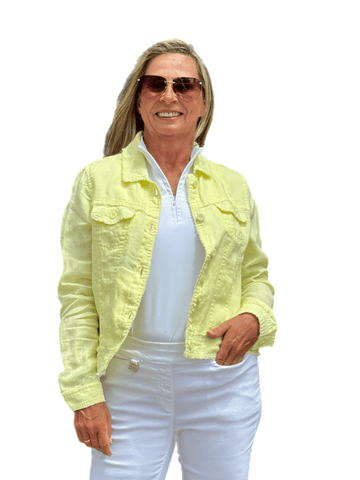 Long-Sleeve Linen Jacket Sunshine