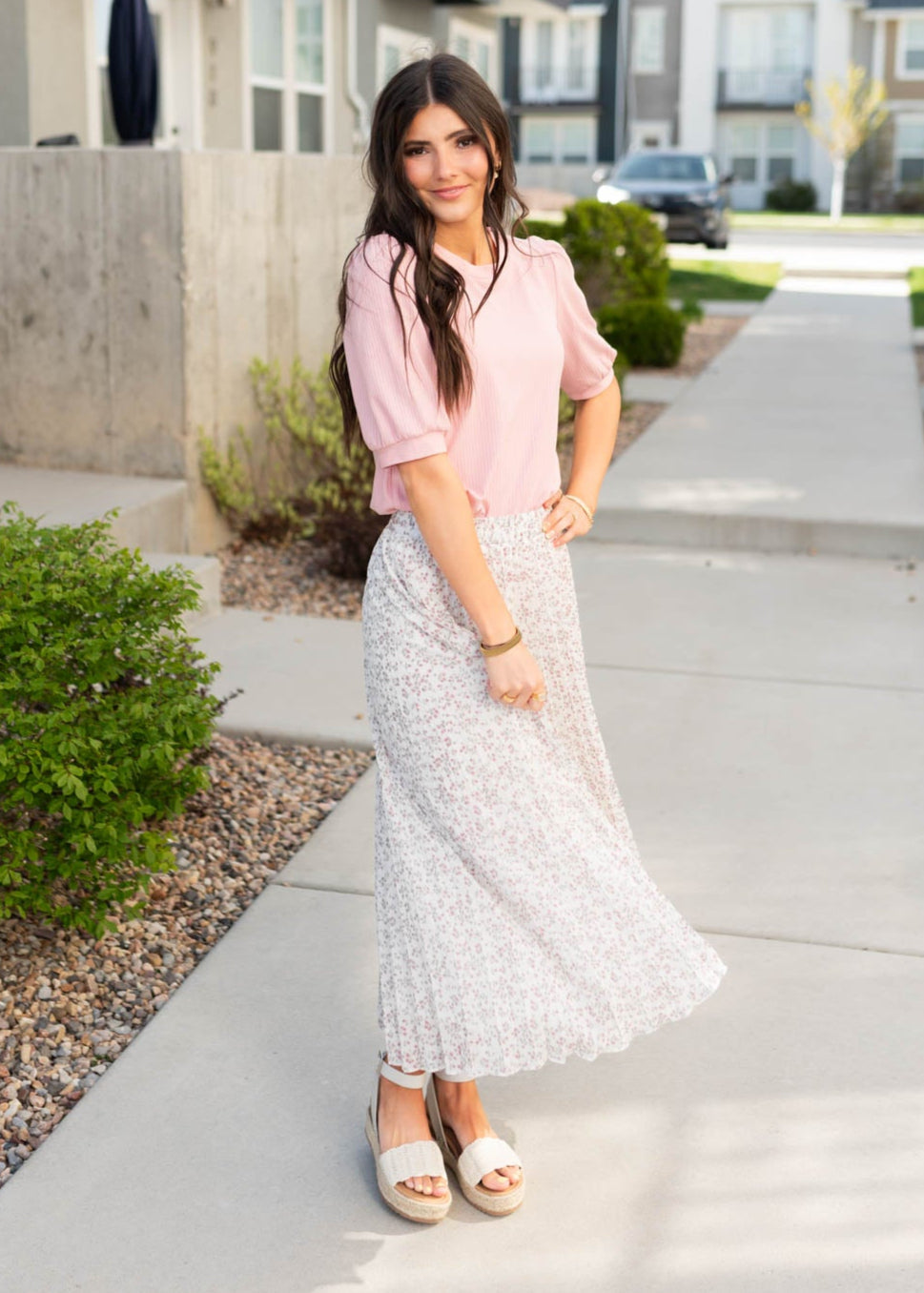 Jane White Floral Skirt