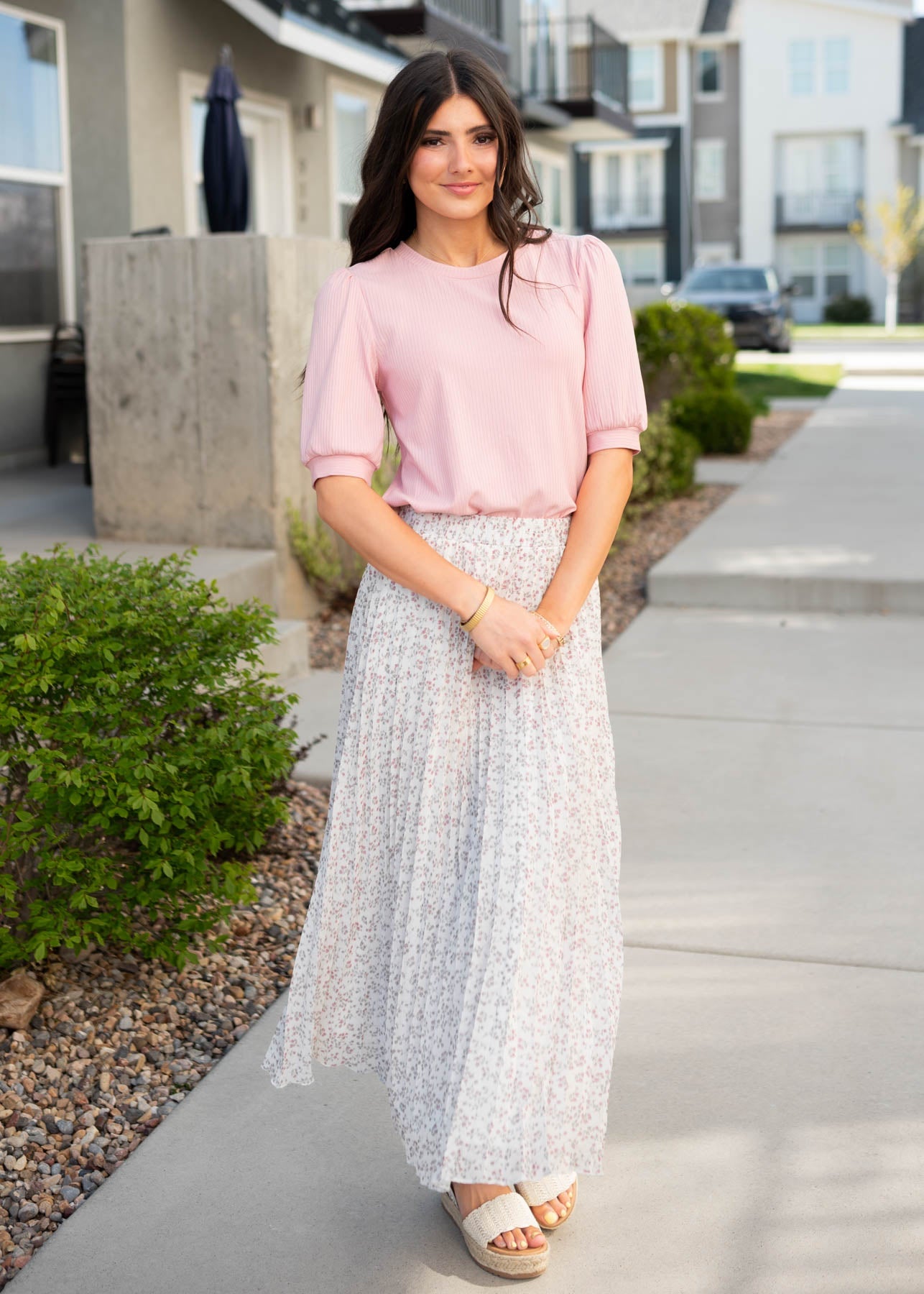 Jane White Floral Skirt