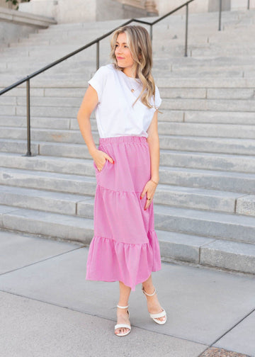 Larissa Dark Pink Gingham Skirt