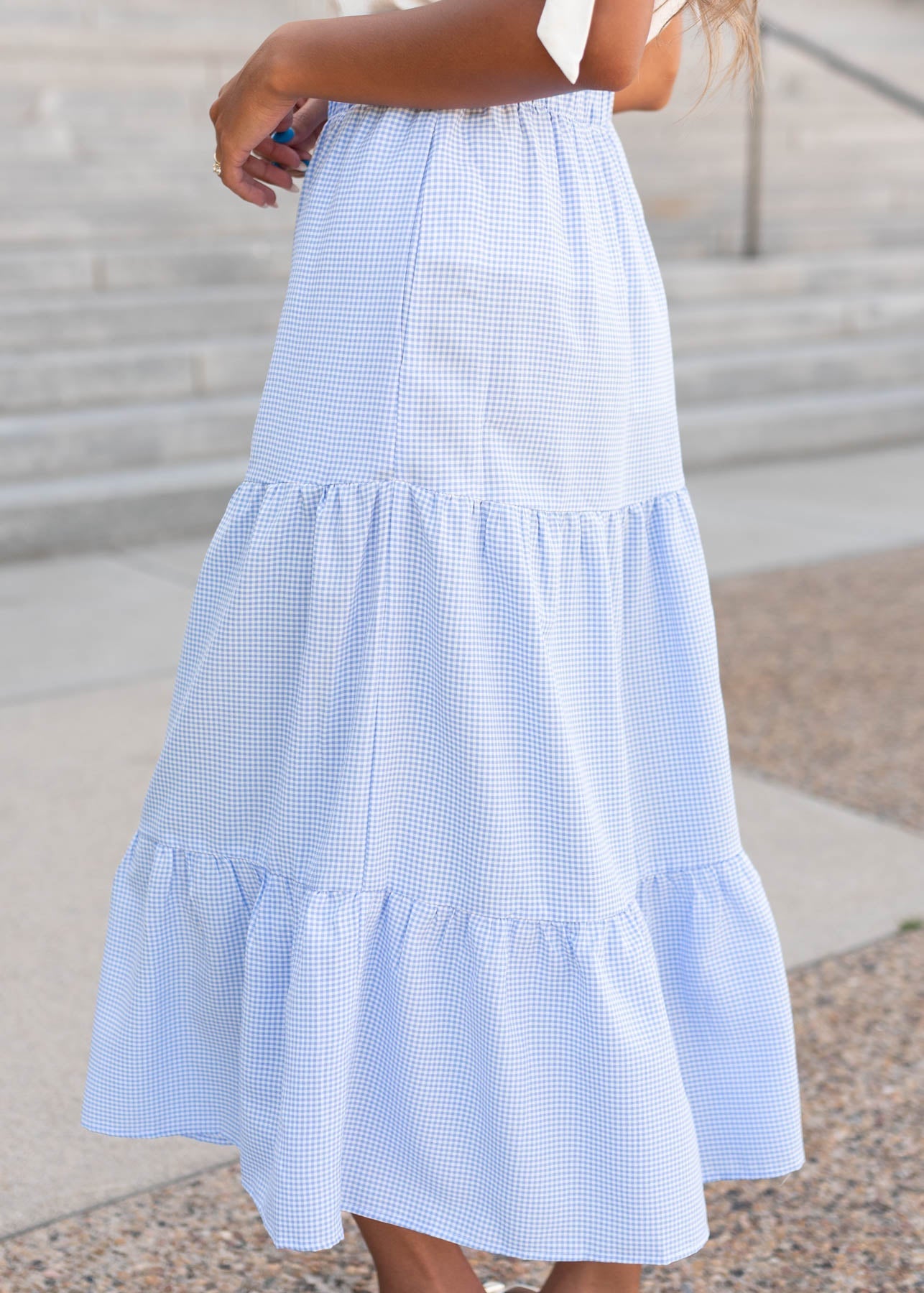 Larissa Sky Blue Gingham Skirt
