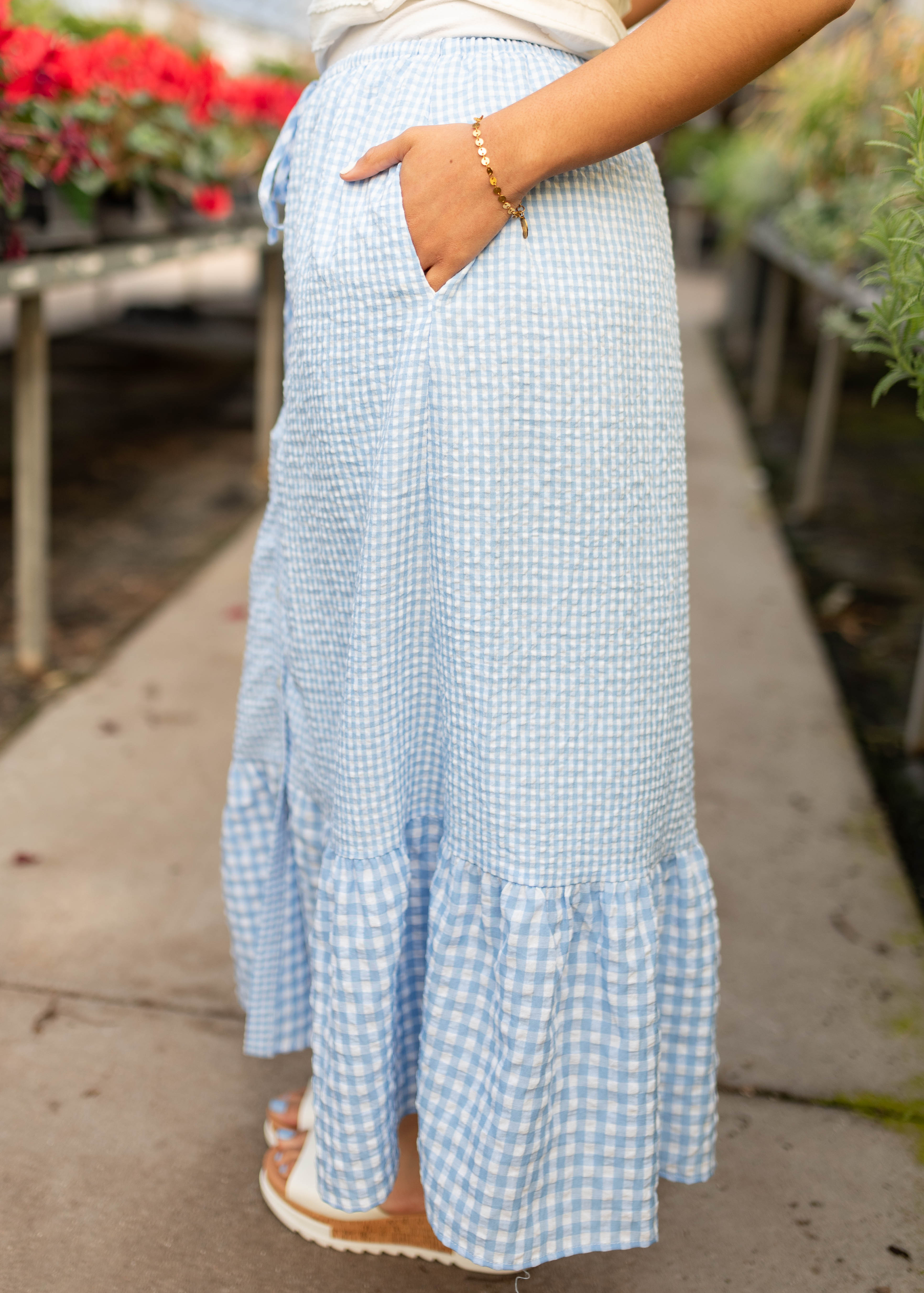 Madeleine Blue Gingham Skirt