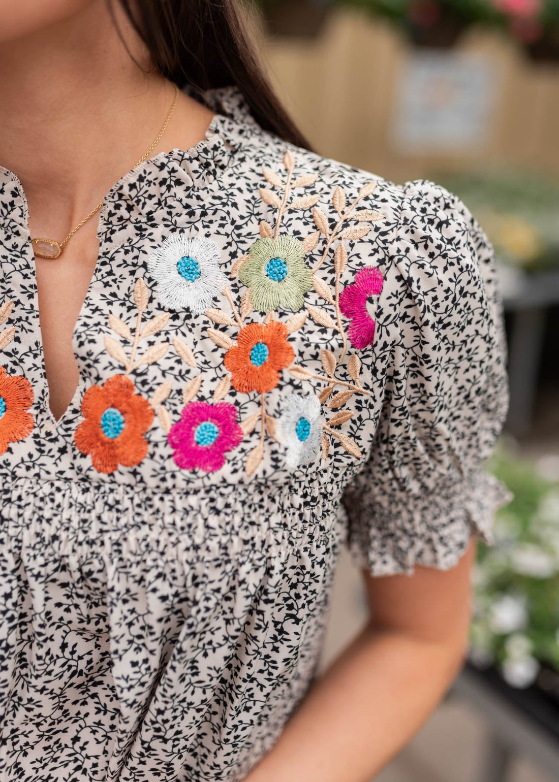 Marilynn Embroidered Floral Top