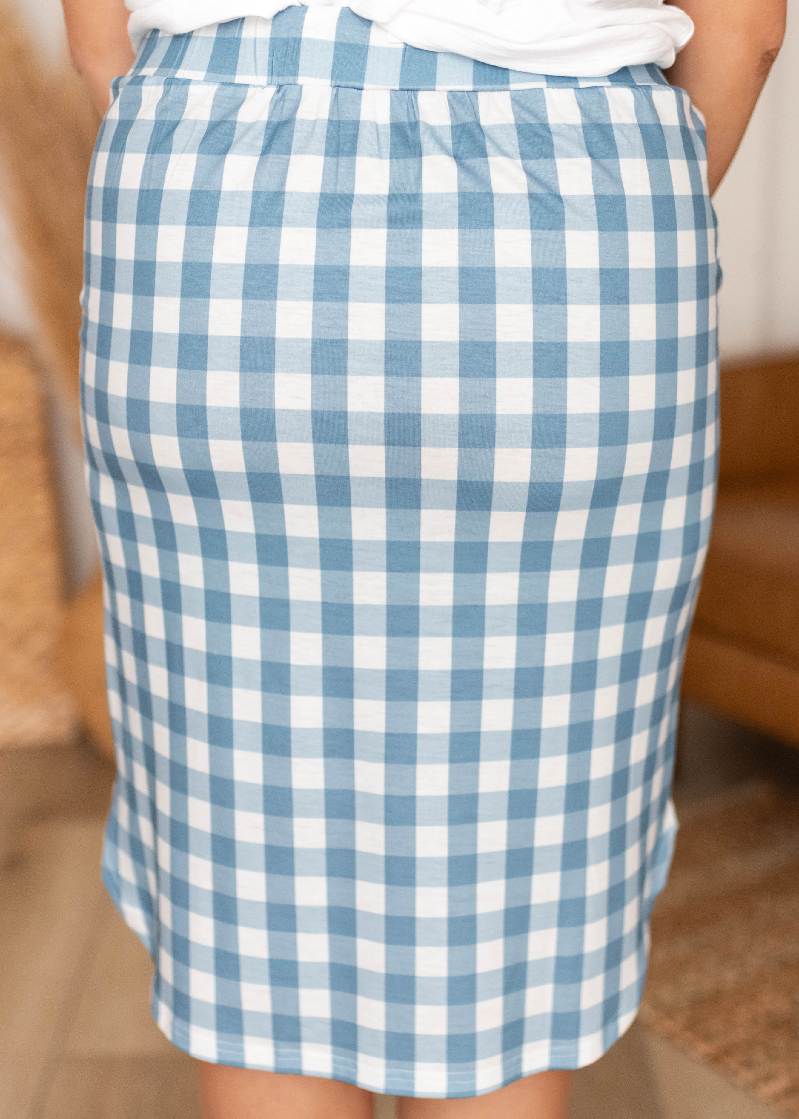 Oaklee Blue Gingham Skirt