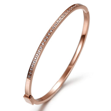 Pave Bangle Rose Gold Finish