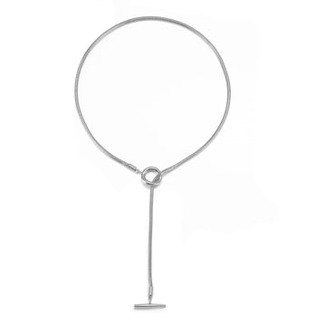 Toggle Necklace White Gold Finish