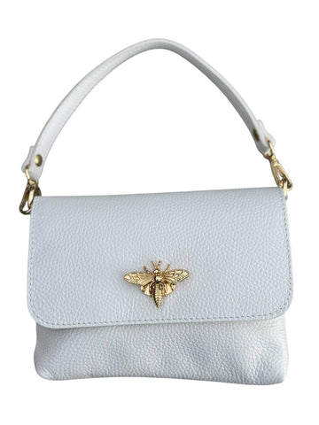 Rectangular Crossbody Bee Bag White