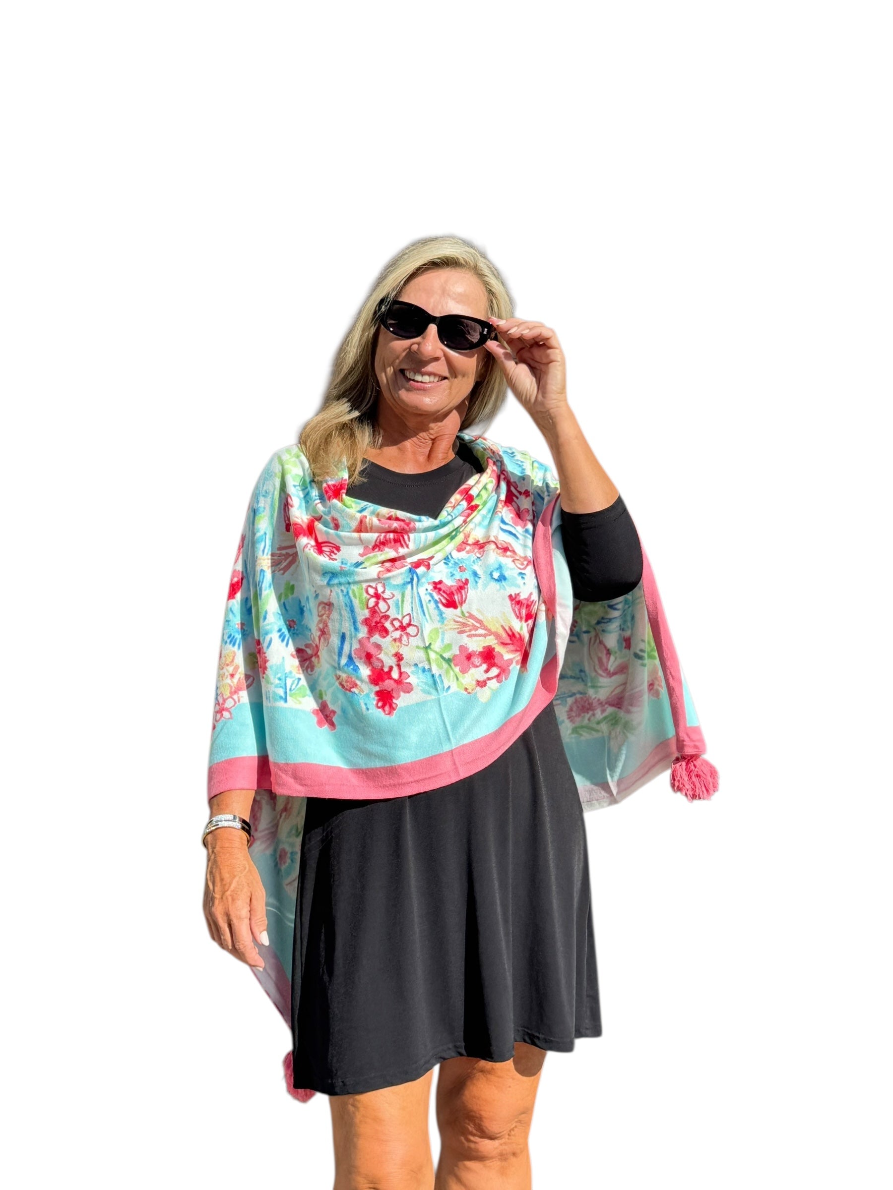 Soft Knit Poncho Wild Flower Multi