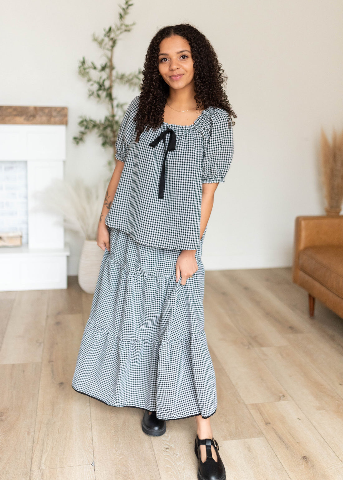 Rosalia Black Gingham Skirt