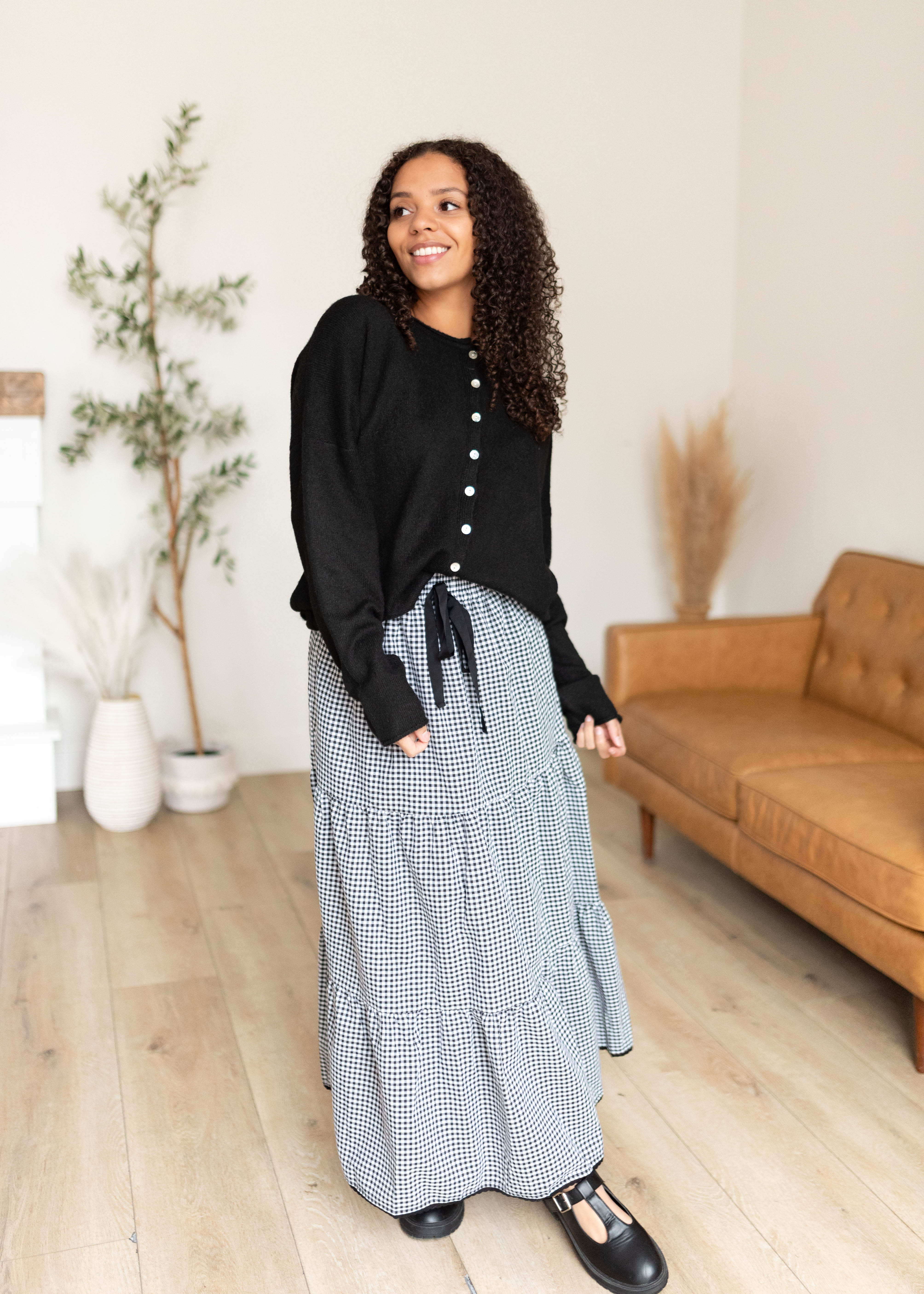 Rosalia Black Gingham Skirt