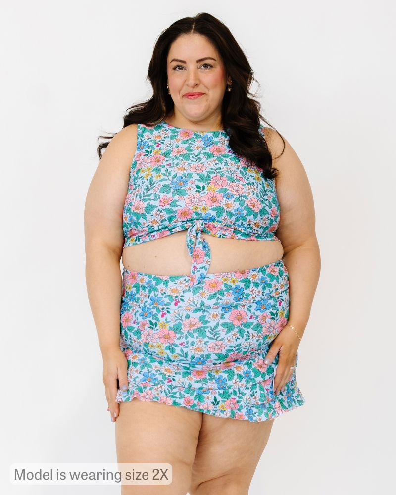 Trellis Floral Ruffle Skirt w/ Bottoms