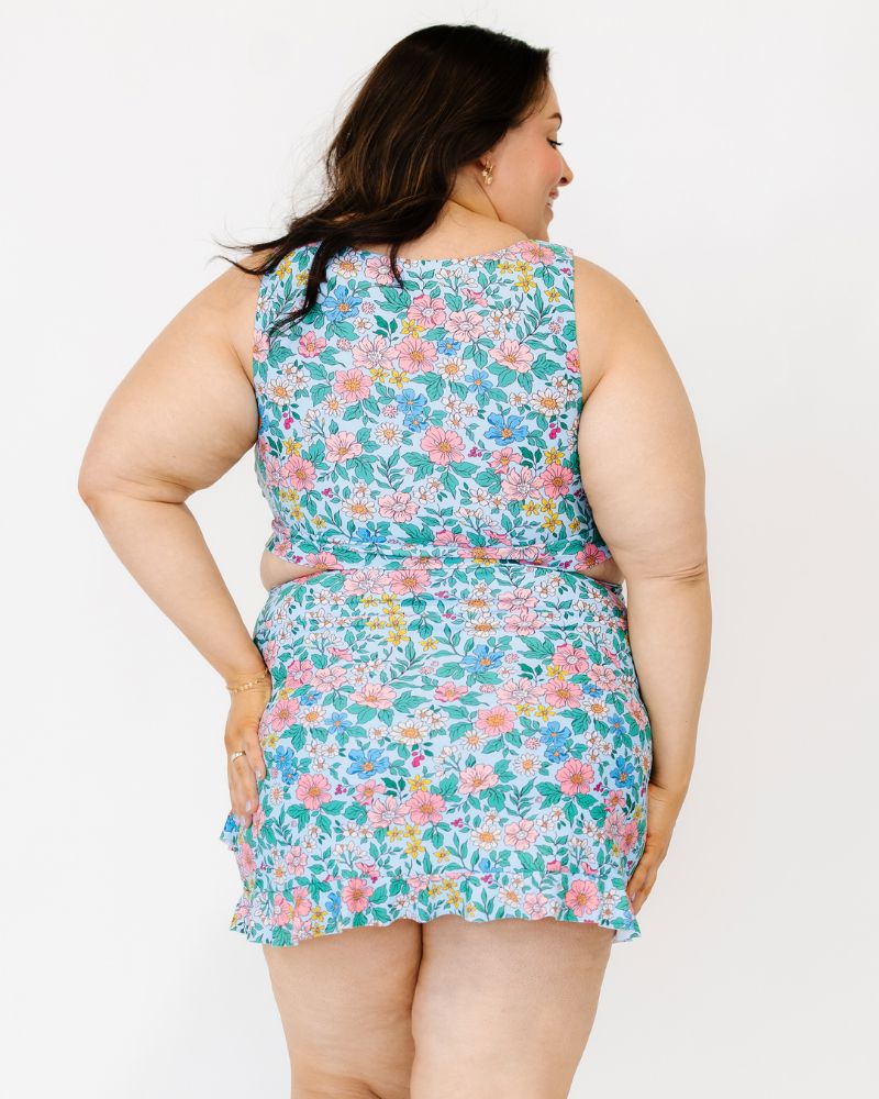 Trellis Floral Ruffle Skirt w/ Bottoms