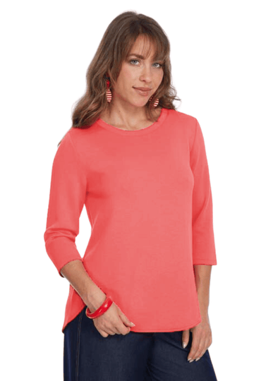 3/4 Sleeve Top Coral